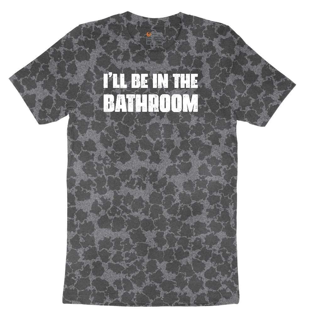 I'll Be in the Bathroom Ladies Short Sleeve Tee - Black Leopard