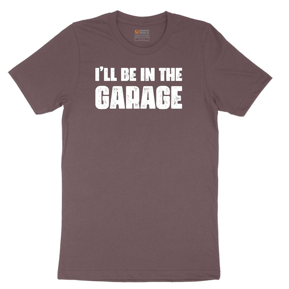 I'll Be in the Garage Ladies Short Sleeve Tee - Sangria Blackout