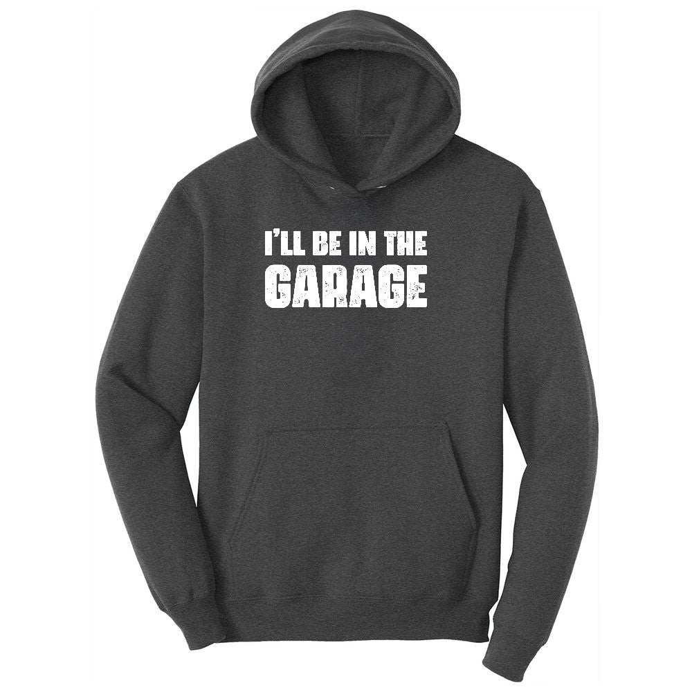 I'll Be in the Garage Youth Hoodie - Dark Heather Grey