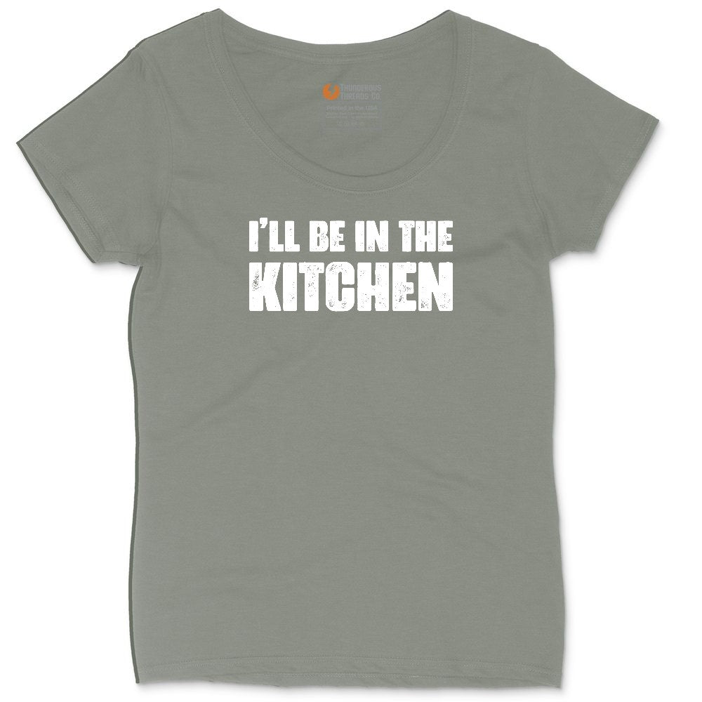 I'll Be in the Kitchen Ladies Curvy Tee - Bamboo Blackout