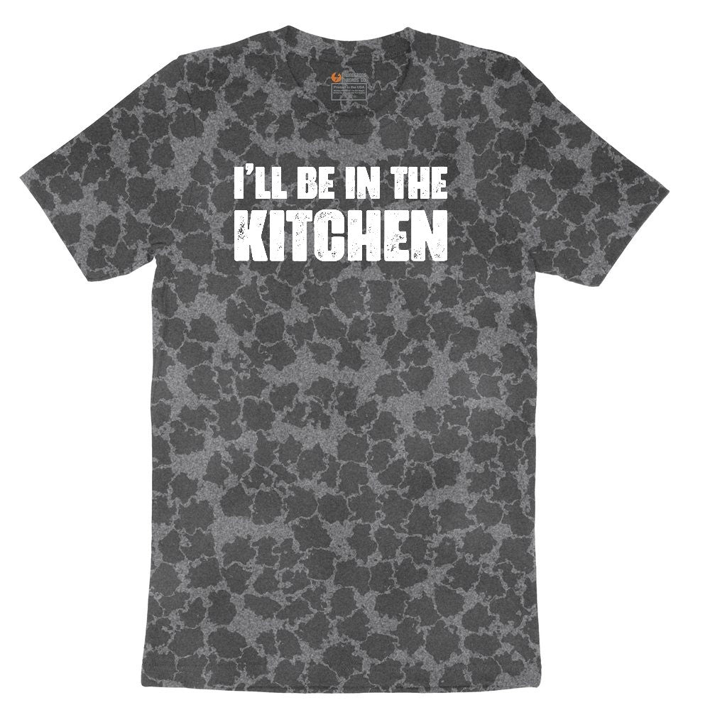 I'll Be in the Kitchen Ladies Short Sleeve Tee - Black Leopard