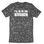I'll Be in the Kitchen Ladies Short Sleeve Tee - Black Leopard