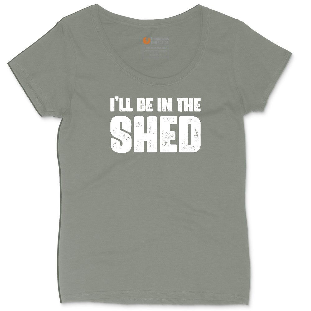 I'll Be in the Shed Ladies Curvy Tee - Bamboo Blackout
