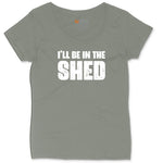 I'll Be in the Shed Ladies Curvy Tee - Bamboo Blackout