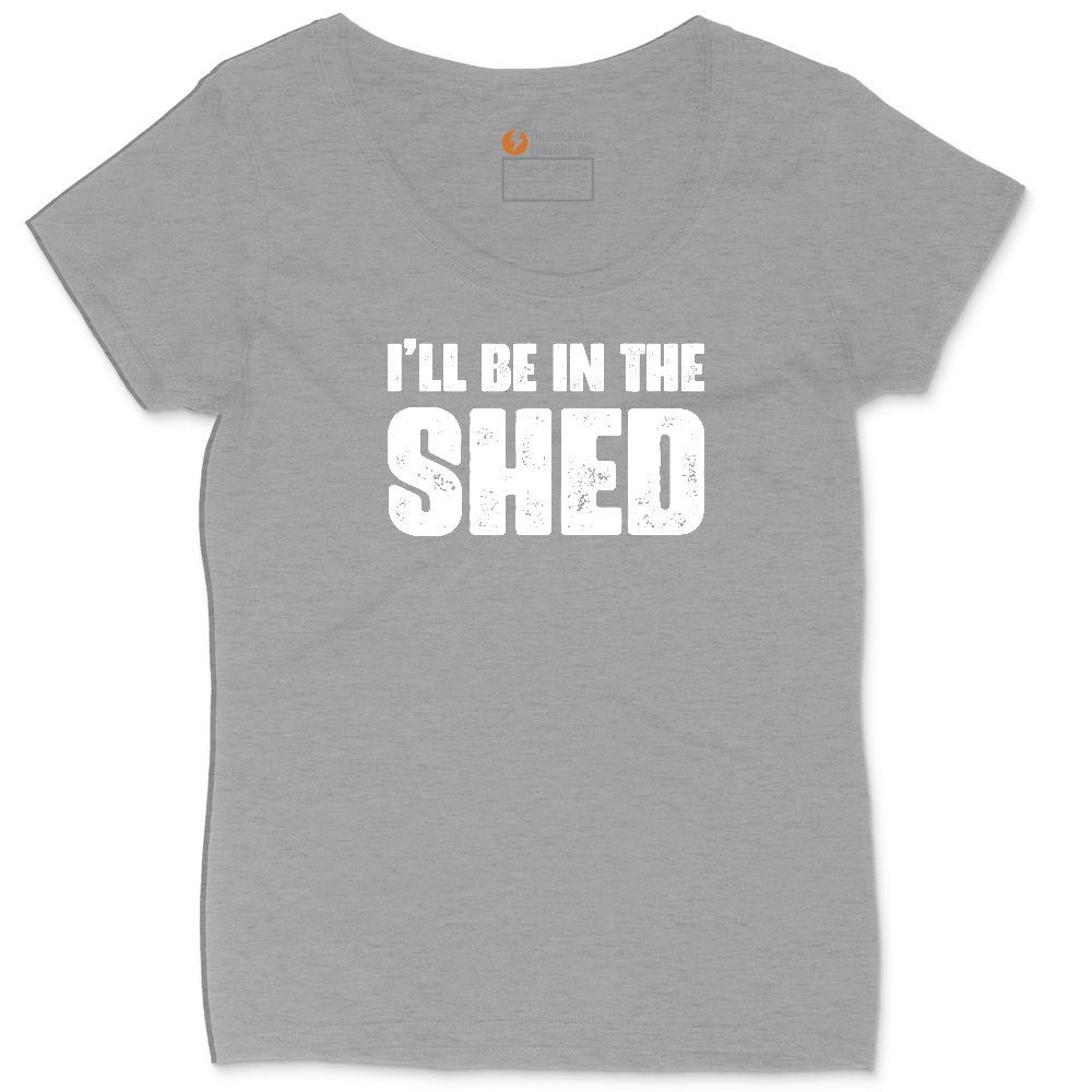 I'll Be in the Shed Ladies Curvy Tee - Granite Heather