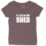 I'll Be in the Shed Ladies Curvy Tee - Sangria Blackout