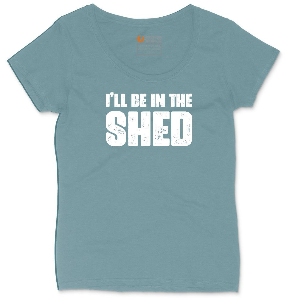 I'll Be in the Shed Ladies Curvy Tee - Surf Blackout