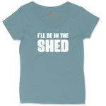 I'll Be in the Shed Ladies Curvy Tee - Surf Blackout
