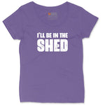 I'll Be in the Shed Ladies Curvy Tee - Vintage Purple