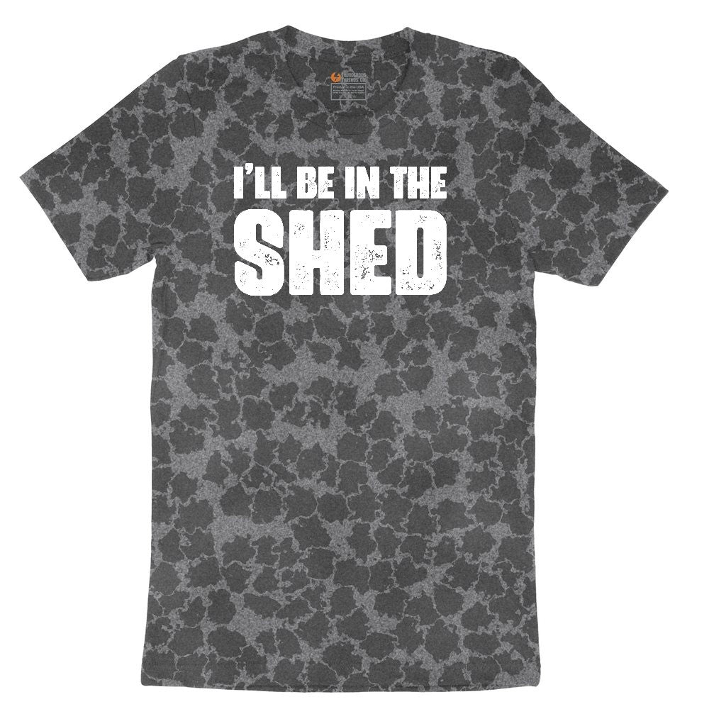I'll Be in the Shed Ladies Short Sleeve Tee - Black Leopard