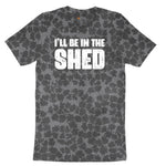 I'll Be in the Shed Ladies Short Sleeve Tee - Black Leopard