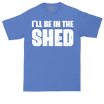 I'll Be in the Shed tall t-shirt for men in Heather Royal