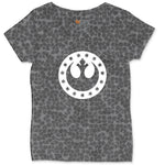 I'm a Rebel Ladies Curvy Tee - Black Leopard