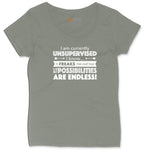 I'm Currently Unsupervised Ladies Curvy Tee - Bamboo Blackout