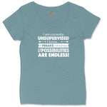 I'm Currently Unsupervised Ladies Curvy Tee - Surf Blackout