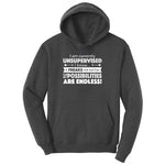 I'm Currently Unsupervised Ladies Hoodie - Dark Heather Grey