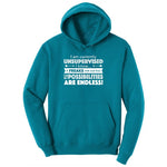 I'm Currently Unsupervised Ladies Hoodie - Teal