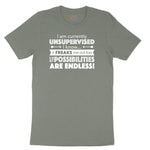 I'm Currently Unsupervised Ladies Short Sleeve Tee - Bamboo Blackout