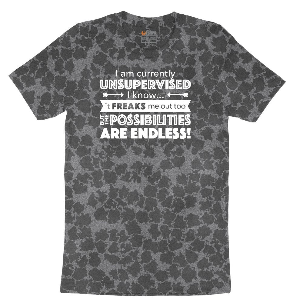 I'm Currently Unsupervised Ladies Short Sleeve Tee - Black Leopard