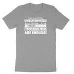 I'm Currently Unsupervised Ladies Short Sleeve Tee - Granite Heather