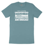 I'm Currently Unsupervised Ladies Short Sleeve Tee - Surf Blackout