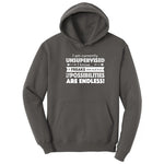 I'm Currently Unsupervised - Mens & Ladies T-Shirt Hoodie - Charcoal