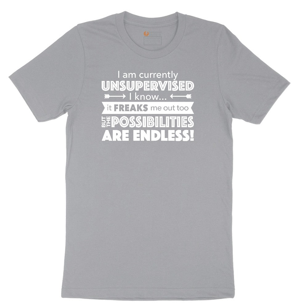 I'm Currently Unsupervised - Mens & Ladies T-Shirt Short Sleeve Tee - Athletic Heather Grey