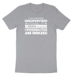 I'm Currently Unsupervised - Mens & Ladies T-Shirt Short Sleeve Tee - Athletic Heather Grey