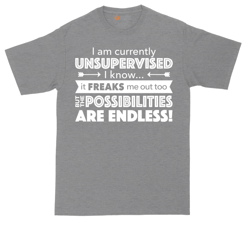 I'm Currently Unsupervised tall t-shirt for men in Athletic Heather