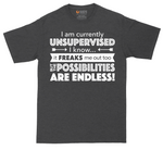 I'm Currently Unsupervised tall t-shirt for men in Dark Heather Grey