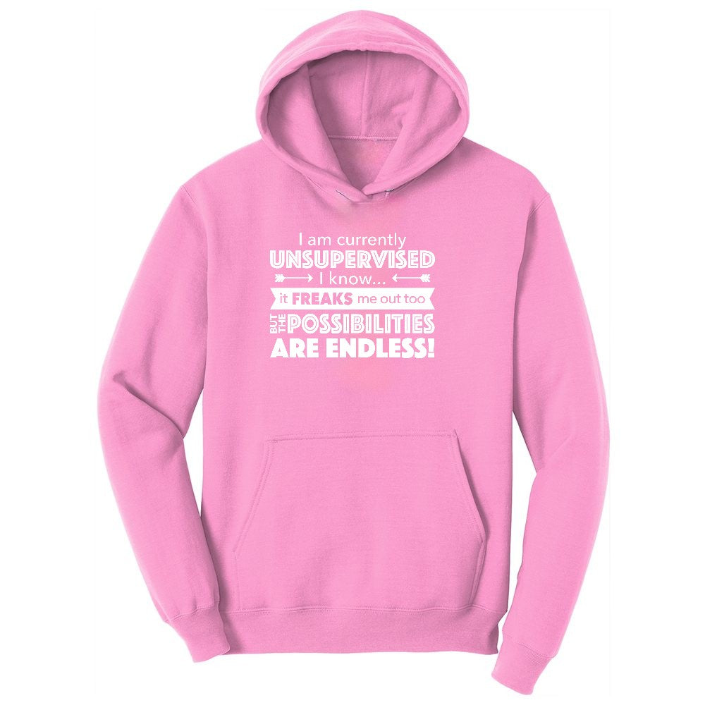I'm Currently Unsupervised Toddler Hoodie - Candy Pink