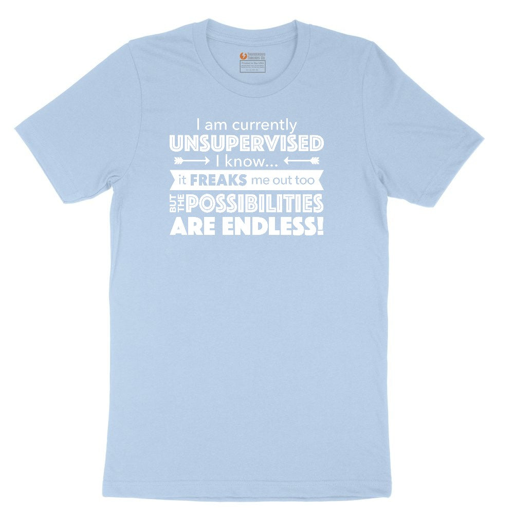 I'm Currently Unsupervised Toddler Short Sleeve Tee - Light Blue