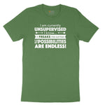 I'm Currently Unsupervised Youth Short Sleeve Tee - Athletic Kelly