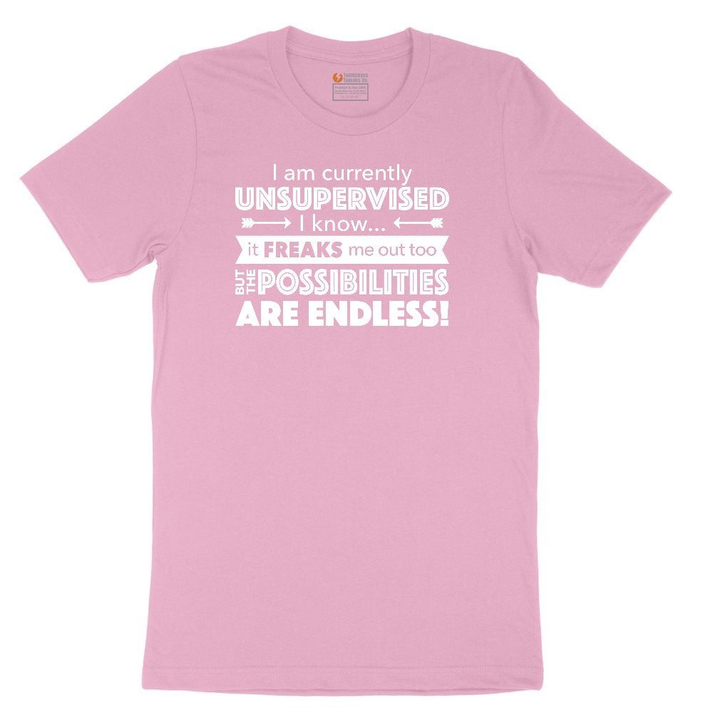 I'm Currently Unsupervised Youth Short Sleeve Tee - Candy Pink