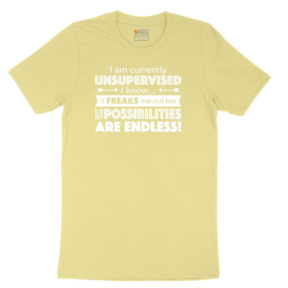 I'm Currently Unsupervised Youth Short Sleeve Tee - Yellow