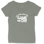 I'm Done Adulting Game On - Mens & Ladies T-Shirt Ladies Curvy Tee - Bamboo Blackout