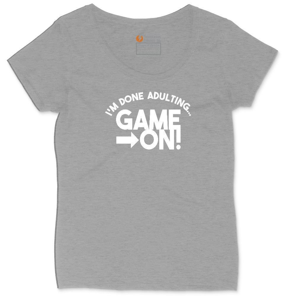 I'm Done Adulting Game On - Mens & Ladies T-Shirt Ladies Curvy Tee - Granite Heather