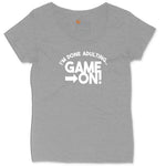 I'm Done Adulting Game On - Mens & Ladies T-Shirt Ladies Curvy Tee - Granite Heather