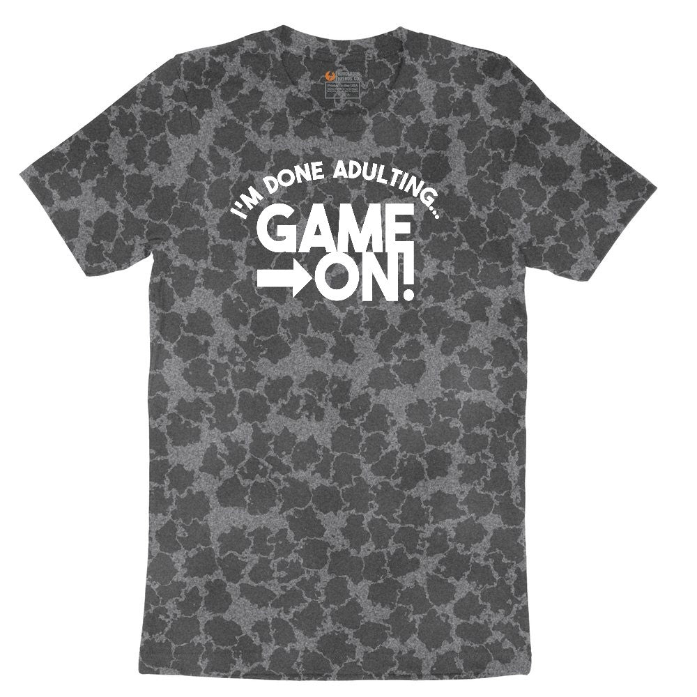 I'm Done Adulting Game On - Mens & Ladies T-Shirt Ladies Short Sleeve Tee - Black Leopard
