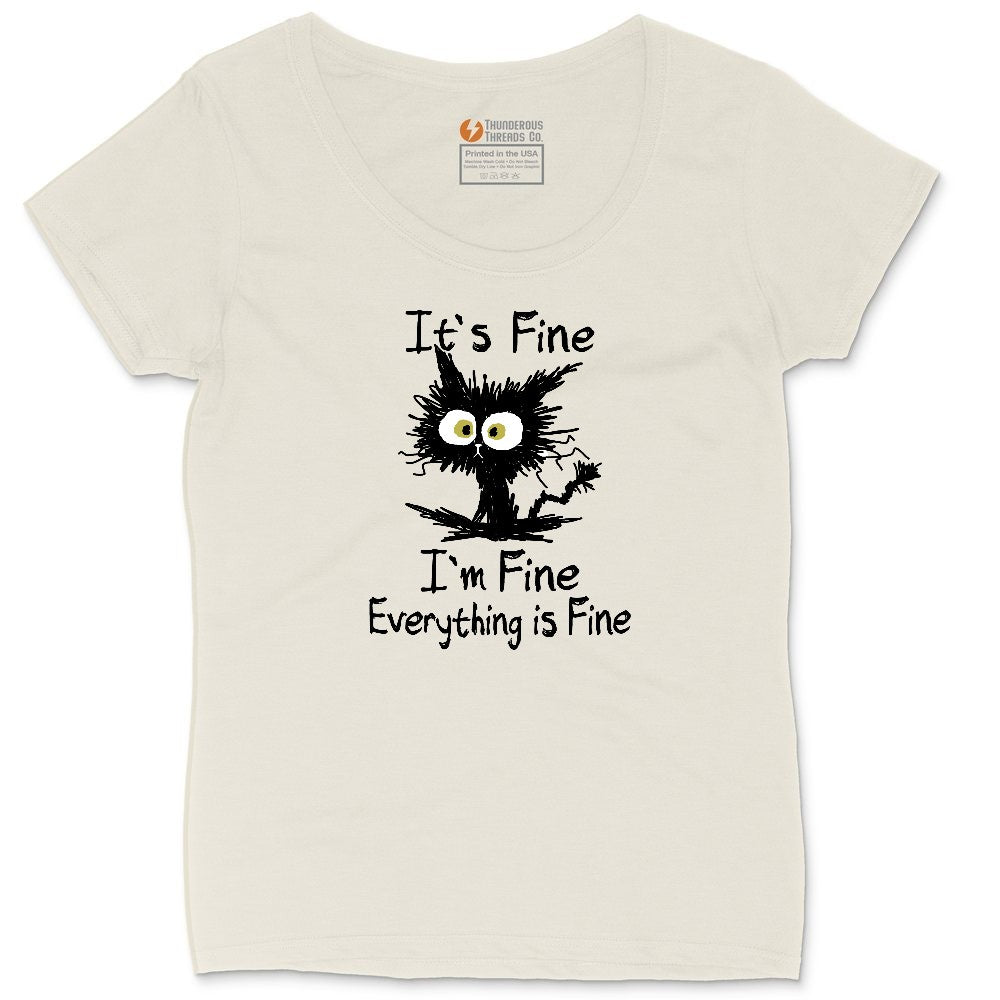 I'm Fine Its Fine Everything is Fine Ladies Curvy Tee - Natural Heather