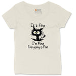 I'm Fine Its Fine Everything is Fine Ladies Curvy Tee - Natural Heather