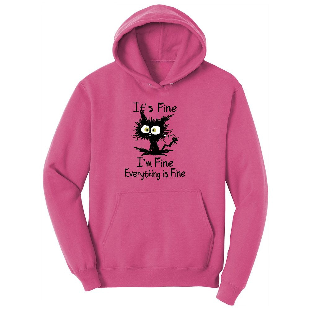 I'm Fine Its Fine Everything is Fine Ladies Hoodie - Sangria