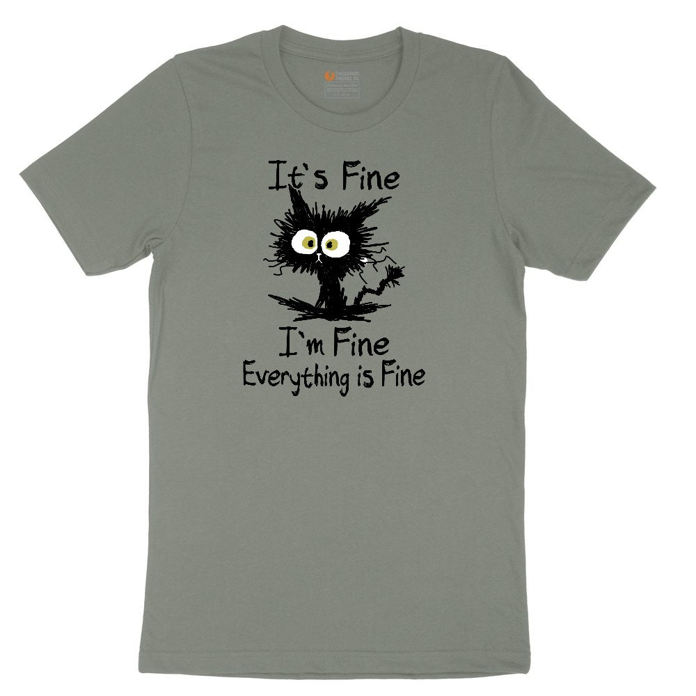 I'm Fine Its Fine Everything is Fine Ladies Short Sleeve Tee - Bamboo Blackout