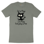 I'm Fine Its Fine Everything is Fine Ladies Short Sleeve Tee - Bamboo Blackout