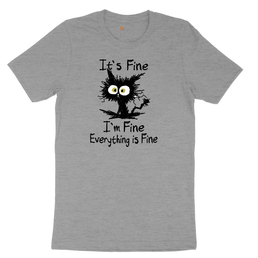 I'm Fine Its Fine Everything is Fine Ladies Short Sleeve Tee - Granite Heather