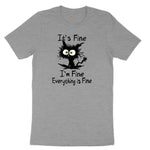 I'm Fine Its Fine Everything is Fine Ladies Short Sleeve Tee - Granite Heather