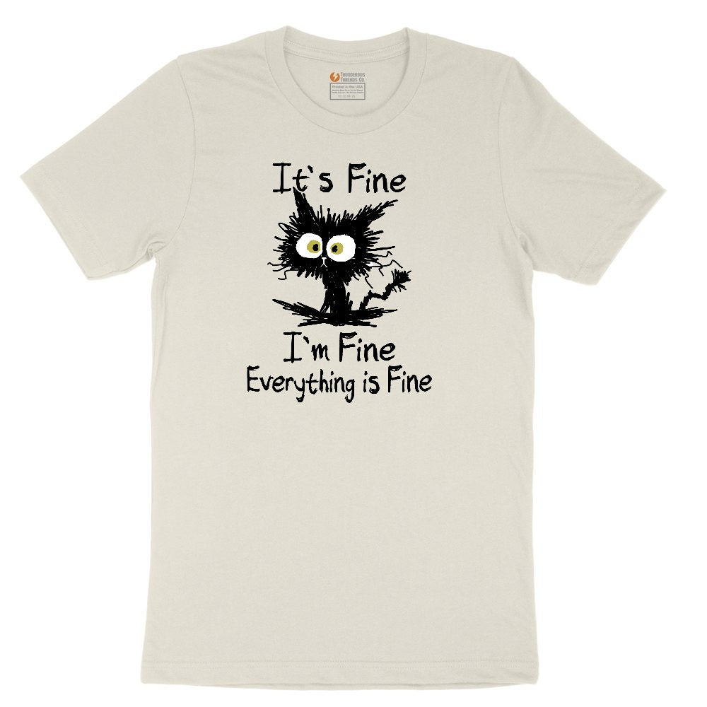 I'm Fine Its Fine Everything is Fine Ladies Short Sleeve Tee - Natural Heather
