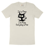 I'm Fine Its Fine Everything is Fine Ladies Short Sleeve Tee - Natural Heather
