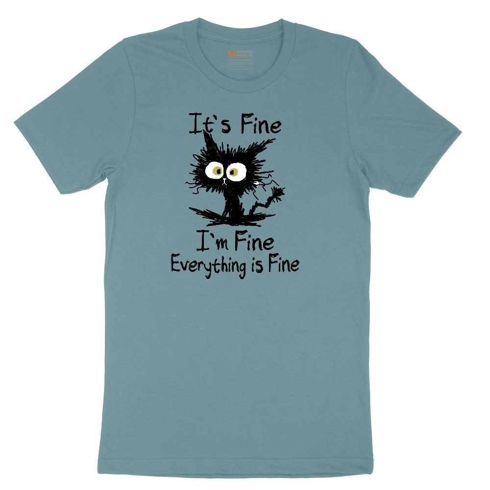I'm Fine Its Fine Everything is Fine Ladies Short Sleeve Tee - Surf Blackout