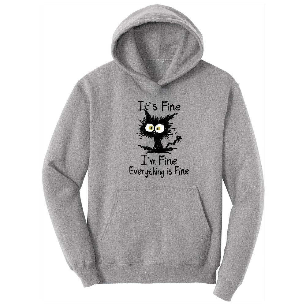 I'm Fine Its Fine Everything is Fine - Mens & Ladies T-Shirt Hoodie - Athletic Heather